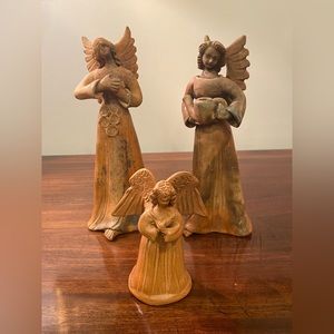 Set of 3 Guatemalan Clay Angels
